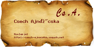 Csech Ajnácska névjegykártya